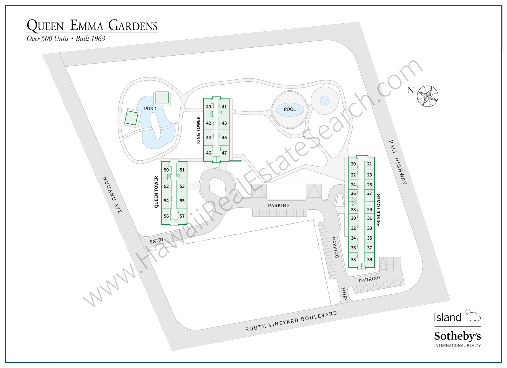 Queen Emma Gardens Map
